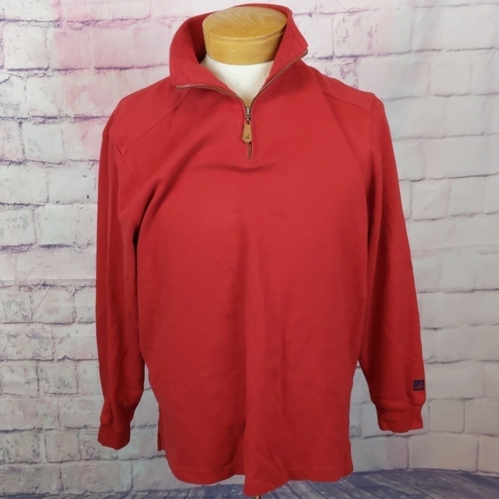 Sperry red pullover 1/4 zip size medium
